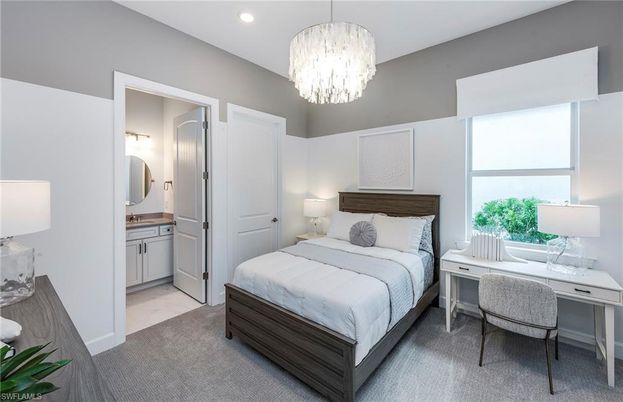 Bedroom, Chandelier, Home Office, Interior, Recessed Lighting