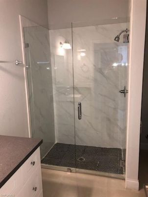 Bathroom, Glass Shower, Interior, Marble Walls