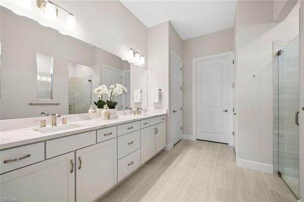 Bathroom, Dual Sink Vanities, Glass Shower, Interior
