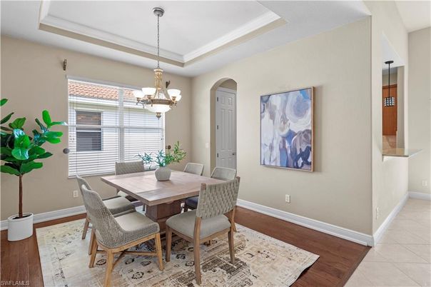 Chandelier, Dining room, Interior, Wood Texture Flooring