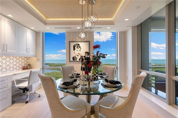 Home Office, Interior, Pendant Lights, Recessed Lighting, Water, Wood Texture Flooring
