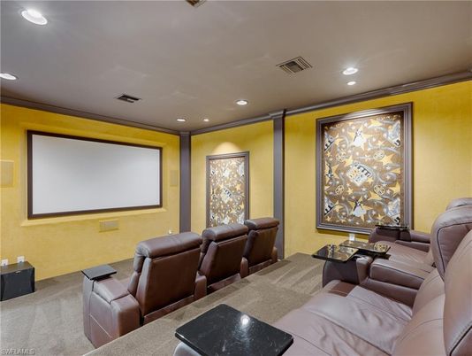 Home Theatre Room, Interior, Projection Screen, Recessed Lighting, Theatre Room
