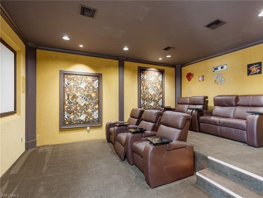 Home Theatre Room, Interior, Projection Screen, Recessed Lighting, Theatre Room