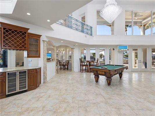 Billiard Table, Chandelier, Dining room, Game Room, Interior, Pendant Lights, Recessed Lighting