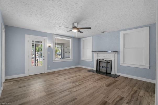 Empty room, Fireplace, Interior, Wood Texture Flooring
