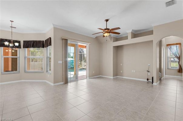 Chandelier, Empty room, Interior