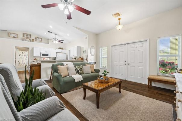 Interior, Kitchen, Living room, Recessed Lighting, Stainless Steel Appliances, Wood Texture Flooring