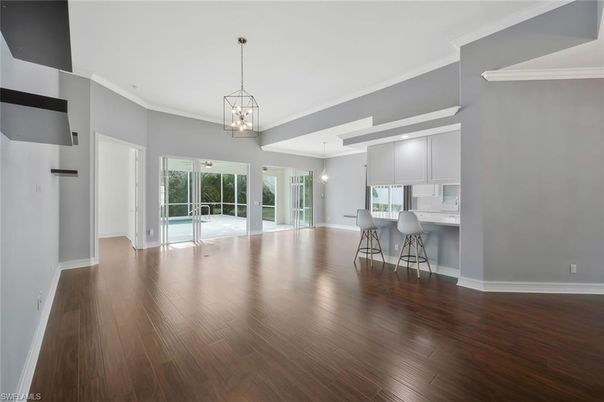 Interior, Kitchen, Pendant Lights, Wood Texture Flooring
