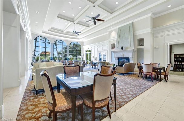 Dining room, Fireplace, Interior, Living room, Recessed Lighting