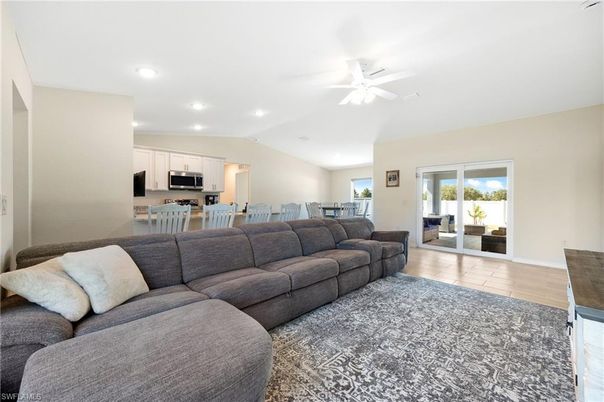 Interior, Kitchen, Living room, Recessed Lighting, Wood Texture Flooring