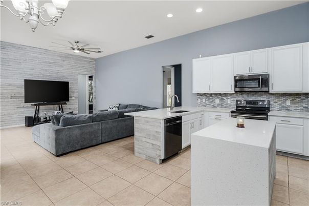 Interior, Kitchen, Living room, Recessed Lighting