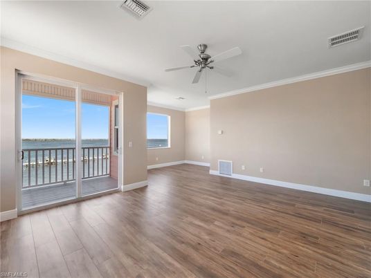 Empty room, Interior, Water, Wood Texture Flooring