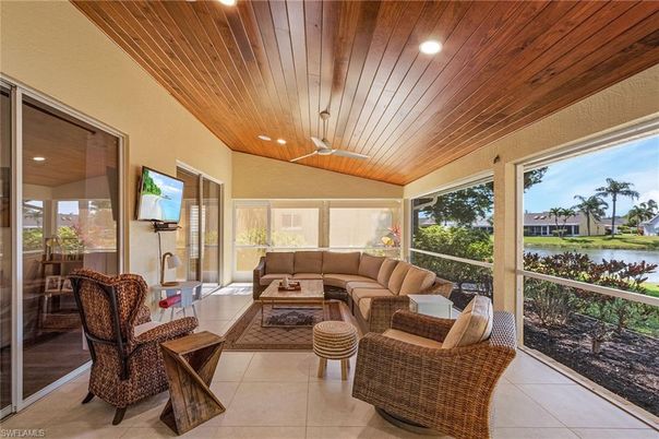 Interior, Living room, Recessed Lighting, Water, Wooden Ceilings