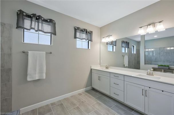 Bathroom, Dual Sink Vanities, Interior, Wood Texture Flooring
