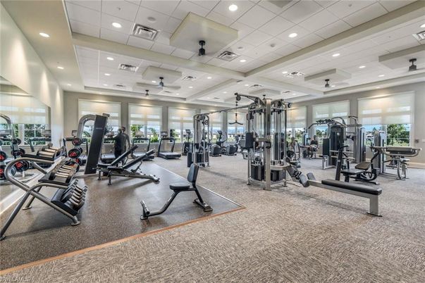 Fitness Equipment, Gym, Interior, Recessed Lighting