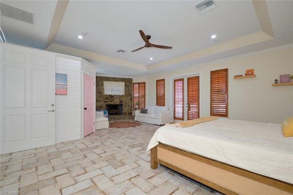 Bedroom, Fireplace, Interior, Recessed Lighting