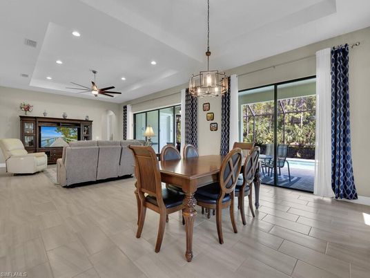 Dining room, Interior, Living room, Pendant Lights, Recessed Lighting