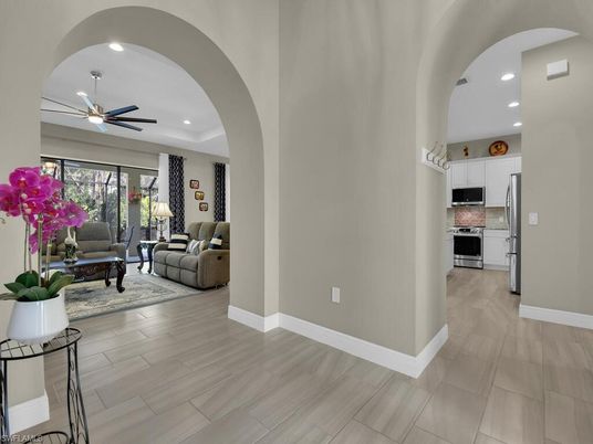 Interior, Kitchen, Living room, Recessed Lighting, Stainless Steel Appliances, Wood Texture Flooring