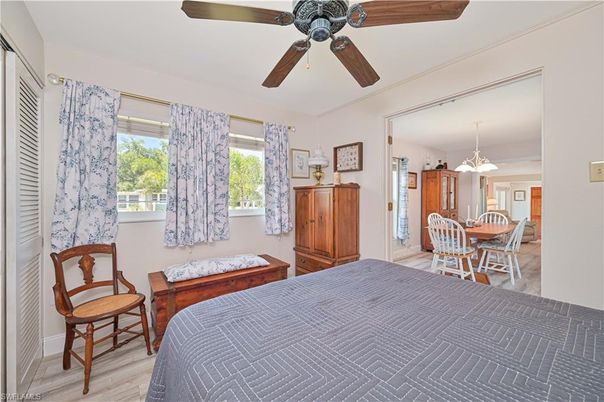 Bedroom, Dining room, Interior, Pendant Lights, Wood Texture Flooring