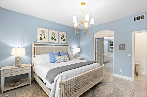 Bedroom, Chandelier, Interior