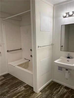 Bathroom, Interior, Wood Texture Flooring