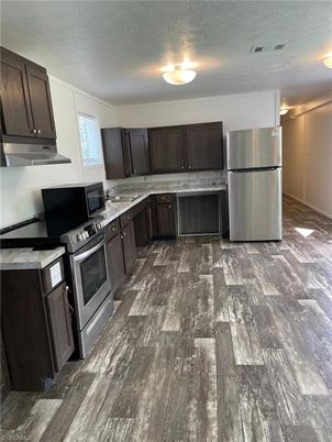 Interior, Kitchen, Stainless Steel Appliances, Wood Texture Flooring