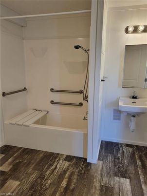 Bathroom, Interior, Wood Texture Flooring