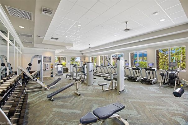 Fitness Equipment, Gym, Interior, Recessed Lighting