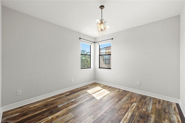 Chandelier, Empty room, Interior, Wood Texture Flooring