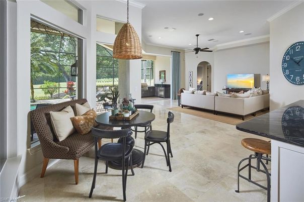 Dining room, Interior, Living room, Pendant Lights, Recessed Lighting