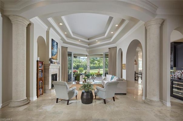 Fireplace, Interior, Living room, Recessed Lighting