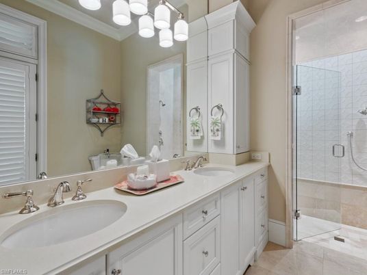 Bathroom, Dual Sink Vanities, Glass Shower, Interior