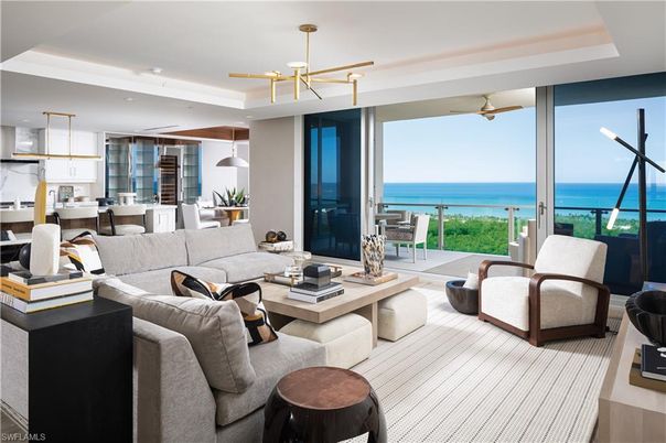 Dining room, Interior, Kitchen, Living room, Pendant Lights, Recessed Lighting, Water, Wood Texture Flooring