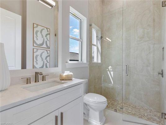 Bathroom, Glass Shower, Interior, Marble Walls