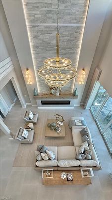 Fireplace, Interior, Living room, Pendant Lights