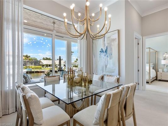 Chandelier, Dining room, Interior, Water