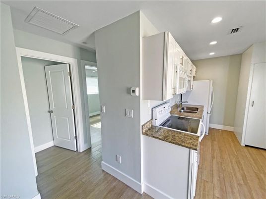 Interior, Kitchen, Recessed Lighting, Wood Texture Flooring
