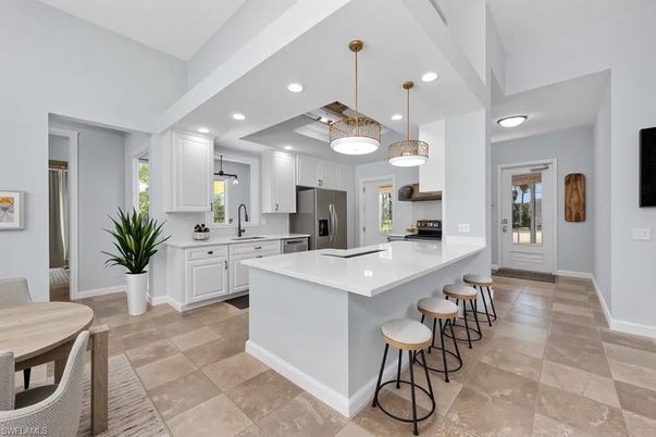 Interior, Kitchen, Pendant Lights, Recessed Lighting, Stainless Steel Appliances