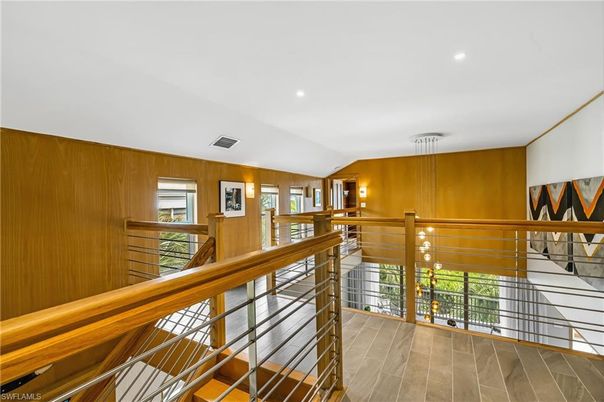 Interior, Pendant Lights, Recessed Lighting, Wood Texture Flooring, Wooden Walls