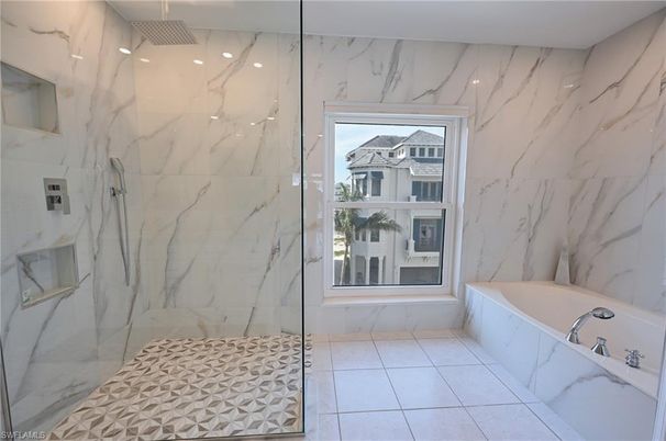 Bathroom, Glass Shower, Interior, Marble Walls