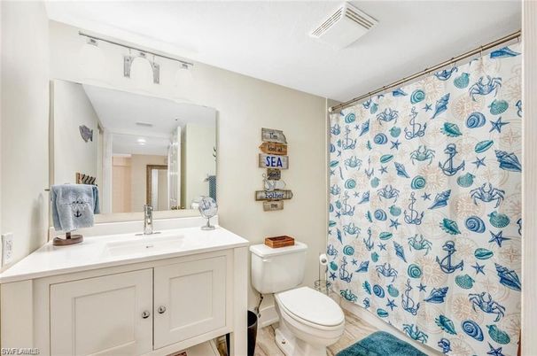Bathroom, Interior, Recessed Lighting, Wood Texture Flooring