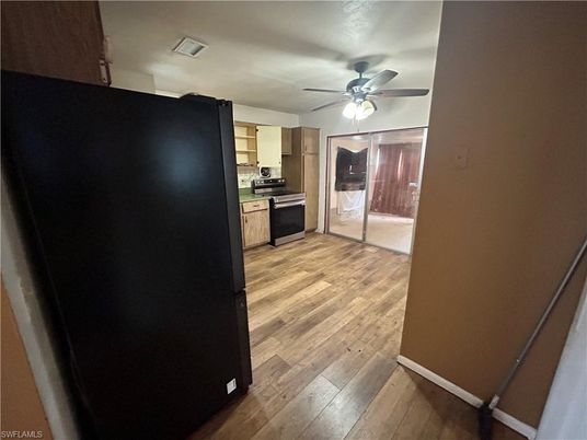 Interior, Kitchen, Stainless Steel Appliances, Wood Texture Flooring
