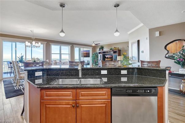 Dining room, Interior, Kitchen, Pendant Lights, Wood Texture Flooring