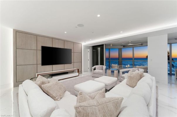 Interior, Living room, Marble, Recessed Lighting, Water