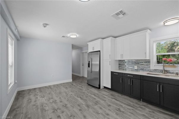 Interior, Kitchen, Stainless Steel Appliances, Wood Texture Flooring