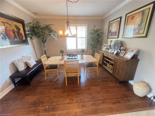 Chandelier, Dining room, Interior, Pendant Lights, Wood Texture Flooring