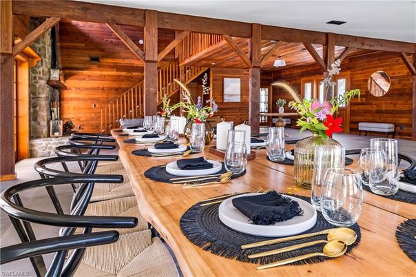 Dining room, Interior, Wooden Beams, Wooden Ceilings, Wood Texture Flooring, Wooden Walls