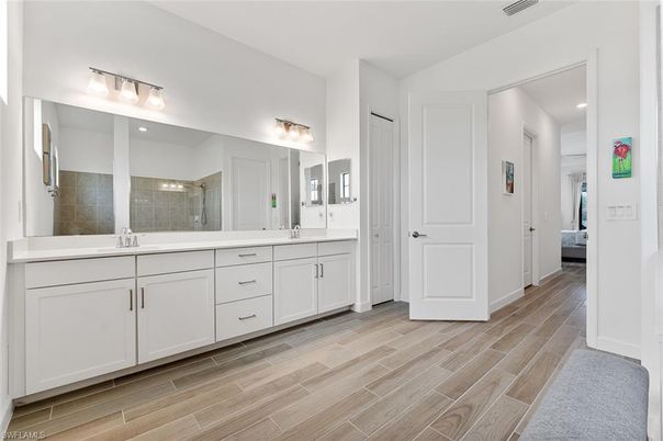 Bathroom, Dual Sink Vanities, Interior, Wood Texture Flooring