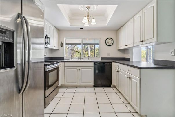 Chandelier, Interior, Kitchen, Stainless Steel Appliances