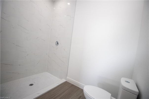 Bathroom, Interior, Marble Walls, Wood Texture Flooring